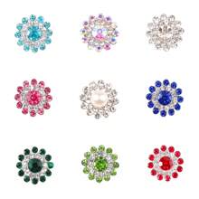 50 Stücke/Packung, Silber Basis, 14MM runde Blumen-Kristallnieten, funkelnde Strass-Verzierungen zum Aufkleben oder Aufnähen für Kleidung, Taschen, Schuhe