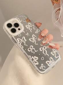 Y2K 1pc Gucadi Bowknot Mirror Makeup Mirror Elegant Princess Style Creative Design Compatible With IPhone Case