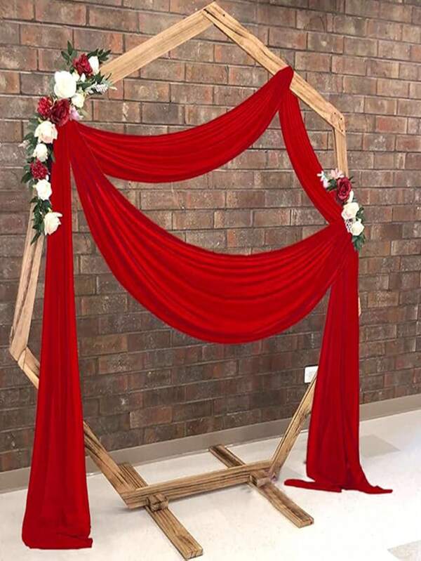 1pc Pearl Chiffon Fabric, Solid Color Suitable For Wedding Party Easter Backdrop, DIY