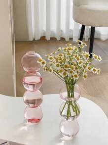 1pc Ombre Bubble Glass Vase (2.47oz/3 Balls, 2.82oz/4 Balls), Lightweight Glass Material, Office, Home, Outdoor, Niche Decor, Photography, Bedroom, Dorm, Craft Gift For Friends, Parents, Colleagues