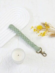 素色編織繩吊墜鑰匙圈 - 薄荷綠 - 查看 1
