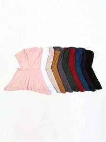 1 件女士莫代尔头巾纯色头巾 Abaya 配饰日常下帽柔软头巾，女士面纱 - A - 查看 10