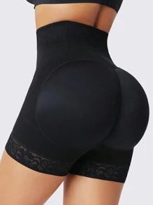 1 pièce Culotte gainante pour fesses, rehausseur de hanches, gaine amincissante avec contrôle du ventre, short haute taille, gaine corporelle, culotte type boxer - Noir - Voir 2