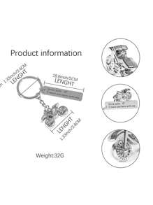 Personalized Custimized Drive Key Chains With Bar Pendant Stainless Steel Keychain Motorcycle, Car, Scooter, Aircraft, Truck, Steering Wheel, Compass Transportation Keychains BF Gift Husband