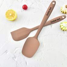 Bộ 6 dụng cụ nhà bếp bằng silicon màu trơn/hỗn hợp - Dụng cụ làm bánh Macaron đi kèm thìa lớn/nhỏ, dụng cụ nạo, cọ, hoàn hảo để nấu và nướng bánh, kem, nước sốt phô mai - Quà tặng Giáng sinh màu kaki - kaki - Xem 5