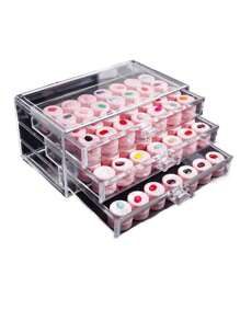 1 pieza Organizador de cajón de escritorio transparente para lápices labiales/brillos de labios, caja de almacenamiento de maquillaje a prueba de agua y polvo, para vacaciones en la playa, colección de baño, colección de dormitorio, gran capacidad