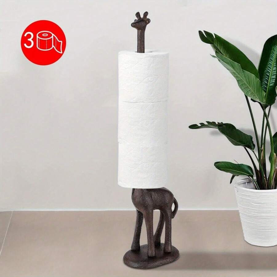 Cast Iron Animal Toilet Paper Holder Freestanding Kitchen Paper Towel Roll Pole Bathroom Decor Summer - Variant1 - View 1