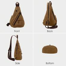 PAKRYS Cowboys Sling Bag For Men With Earphone Hole Vintage Zipper For Girls Boys Hiking Travel Beach Gym School Camping Outdoor