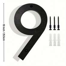 10 Inches, Floating Metal Modern House Number, Stainless Steel Texture Party Decoration Number, Outdoor Address Sign, Garden Gate And Mailbox Decoration Number,With Installation Kit - Multicolor - View 23