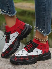 2024 Autumn New Arrival Women's Breathable Platform Casual Sneakers - Red - View 5