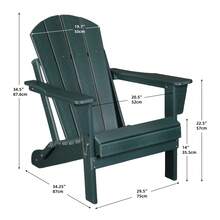 Folding Adirondack Chair, Relaxing Stackable Arm Rest Ergonomic HDPE All-Weather Adirondack Chair - 深綠色+HDPE+美式設計+美式傳統-4 - 查看 9