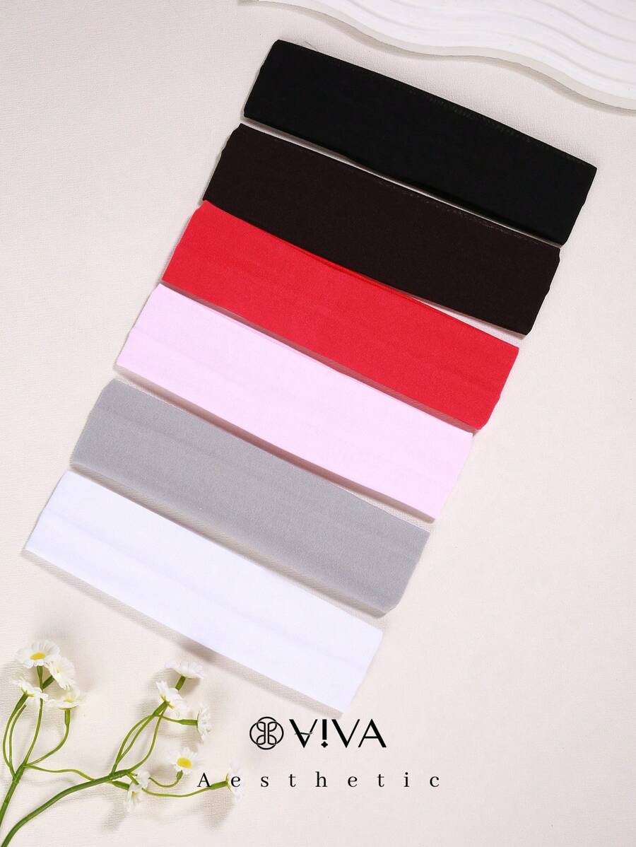 1/6/8/10/14 件装 欧美风格 女士纽扣头带 宽发带 面罩带 头巾 瑜伽运动发饰 - 彩色 - 查看 1