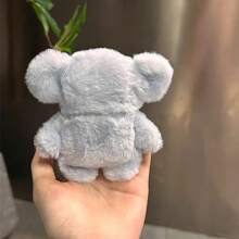 可爱大象毛绒保护壳适用于 Airpods 1/2/3/Pro/Pro2、AirPods 4 - 灰色 - 查看 4