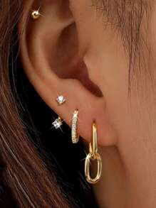 HOTNICE Conjunto de pendientes de aro pequeños dorados de bajo nivel alergénico con tornillo para mujeres | Pendientes perforados múltiples para el cartílago para mujeres