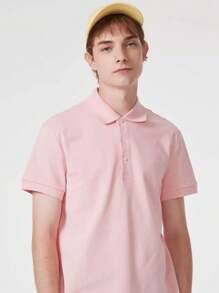 Basic UNISEX POLO Shirt For Men And Women - 淺粉色 - 查看 1