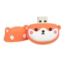 ZKCICI 1 pièce Clé USB portable en silicone de 32 Go/64 Go/128 Go avec l'apparence mignonne d'un petit chien de dessin animé
