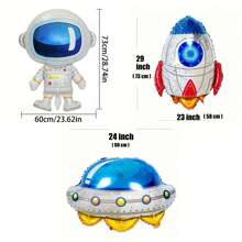 3pcs Space Balloon Rocket Spaceship Balloon Party Decorations Inflatable Rocket Astronaut Spaceship Balloon - Astronaut Rocket - View 5