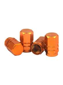 4 nắp van lốp xe bằng hợp kim nhôm màu vàng - Vàng - Xem 4