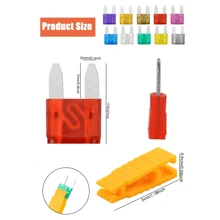 120 pezzi/Scatola Fusibili automobilistici AL piccoli 2A/3A/5A/7.5A/10A/15A/20A/25A/30A/35A, 12 pezzi di ogni misura + 10 slot Porta-fusibili tester