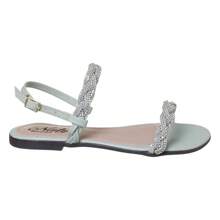 Women's Rhinestone Sandal With Rhinestones Flat Shoes - 薄荷綠 - 查看 2