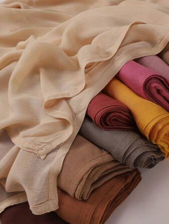 1pc 180*85cm Women's Solid Color Breathable Soft Modal Hijabs Scarf For Abaya Women Veil