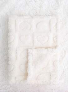 1pc Heart Pattern Baby Plush Swaddle Blanket Love Valentine - Beige - View 4