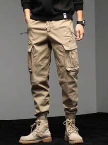 CARGO JOGGER Pants With Side Pocket With Elastic Streetwear - 卡其色 - 查看 1
