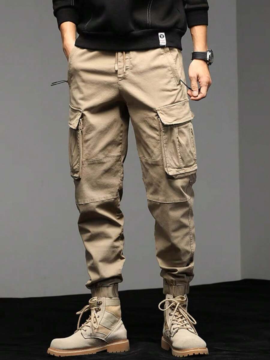 CARGO JOGGER Pants With Side Pocket With Elastic Streetwear - 卡其色 - 查看 1