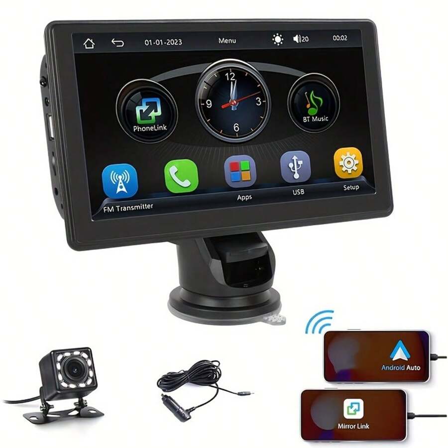 Carplay Screen For Car, Portable 7 Inch HD Touch Screen Wireless ...