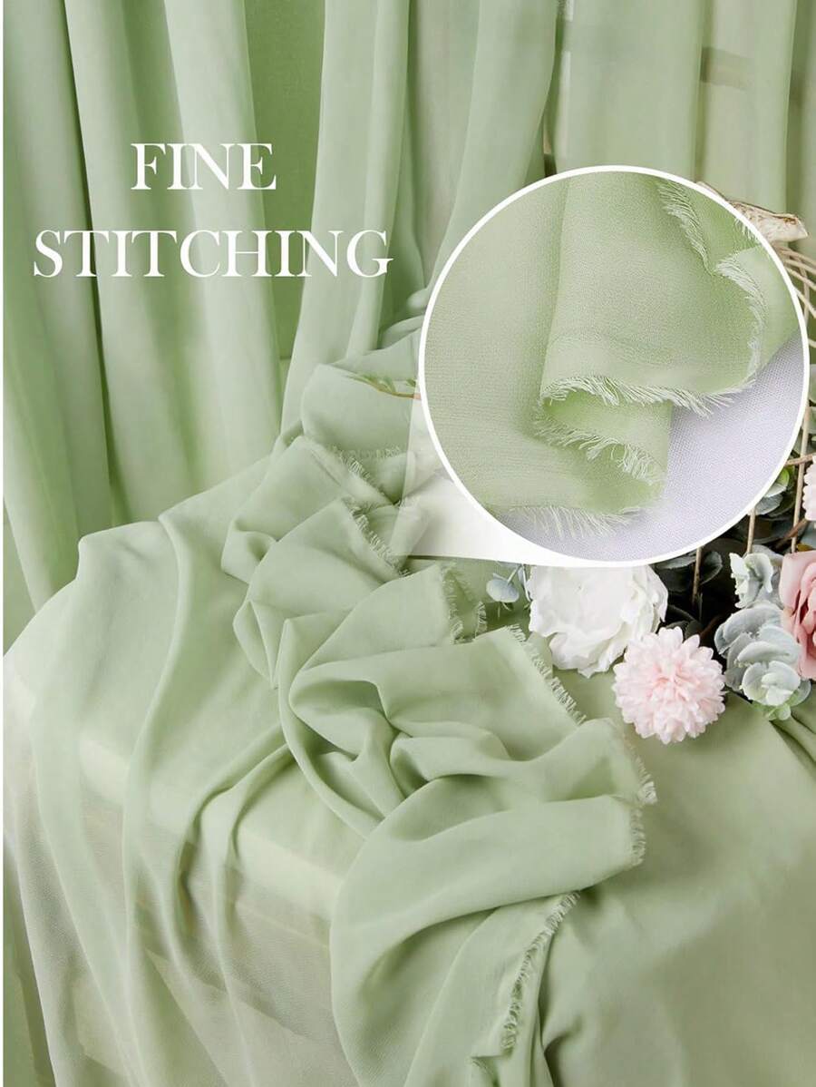 1pc Solid Color Pearl Chiffon Fabric, Suitable For Wedding, Party, Easter Background, DIY
