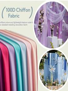 1pc Solid Color Pearl Chiffon Fabric, Suitable For Wedding, Party, Easter Background, DIY