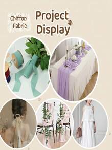 1pc Solid Color Pearl Chiffon Fabric, Suitable For Wedding, Party, Easter Background, DIY