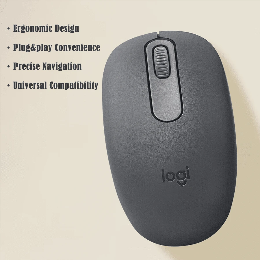 Logitech M196 无线蓝牙鼠标,小巧便携,适合办公室、家庭、笔记本电脑、学生和商务使用(黑色) - 黑色 - 查看 1