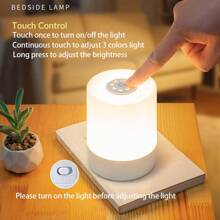1 Pc Rechargeable Night Light With Remote Control, Night Light For Kids, 3 Colors Dimmable LED Touch Night Light Lamp With Timing For Nightstand, Stepless Dimming Portable Night Light For Bedroom, Kids Night Light, Nursery Night Light, Nursery Lamp, Touch Night Light For Baby Nursery, Kids, Adults