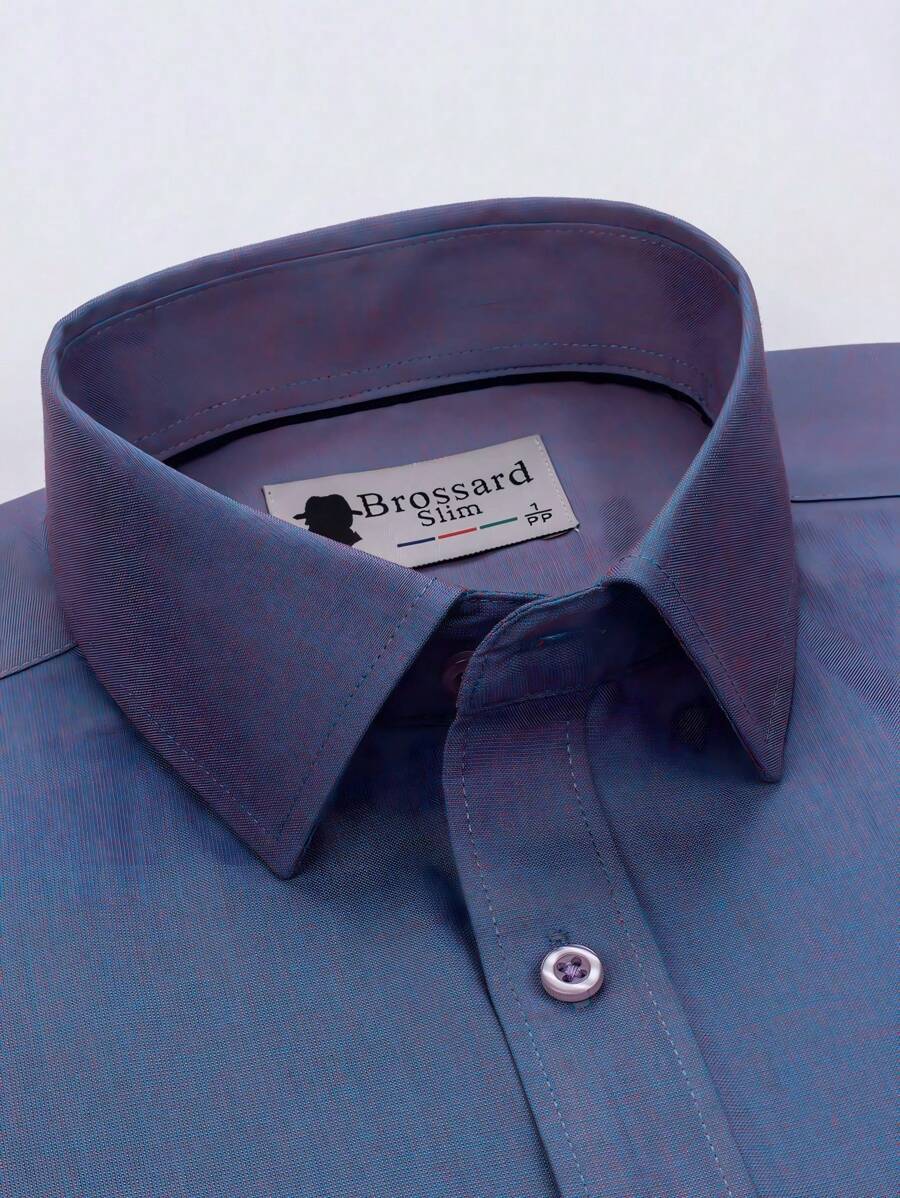 Men's Dress Shirt 50% Polyamide, 30% Cotton, 20% Viscose - 藕粉色 - 查看 1