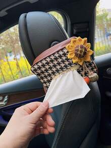 1 件装汽车纸巾盒车用花朵纸巾座椅靠背纸巾袋汽车内饰用品 - 均碼 - 查看 6