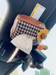 1 件装汽车纸巾盒车用花朵纸巾座椅靠背纸巾袋汽车内饰用品 - 均碼 - 查看 5