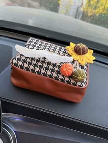 1 件装汽车纸巾盒车用花朵纸巾座椅靠背纸巾袋汽车内饰用品 - 均碼 - 查看 8