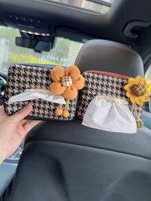 1 件装汽车纸巾盒车用花朵纸巾座椅靠背纸巾袋汽车内饰用品 - 均碼 - 查看 1