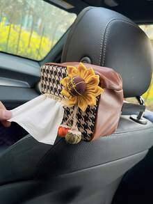 1 件装汽车纸巾盒车用花朵纸巾座椅靠背纸巾袋汽车内饰用品 - 均碼 - 查看 9