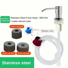 1 Set Kitchen Sink Liquid Soap Dispenser Pumps, Stainless Steel Head Sink Hand Lotion, Soap Dispensers With Tube Hose Bottle Accessories