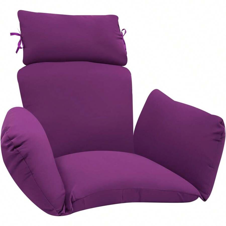 HOHOBLA LOYALHEARTDY-BTG Egg Chair Cushion, Thickened Hanging Basket Swing Cushion, Hanging Egg Chair Cushion Soft Egg Swing Chair Cushion For Outdoor Patio Garden Furniture (Purple)[Best Gift For Family&Friends] - 紫色 - 查看 1