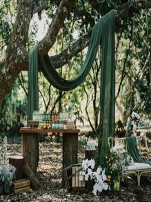 1pc Pearl Chiffon Fabric, Solid Color Suitable For Wedding,Party,Easter Backdrop,DIY