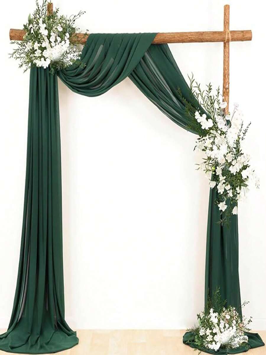 1pc Pearl Chiffon Fabric, Solid Color Suitable For Wedding,Party,Easter Backdrop,DIY