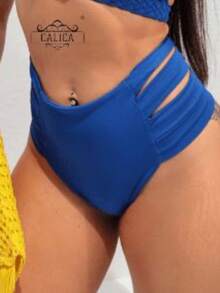 SHEIN IN BRAZIL Neon Bikini With Lined Cups Panties With Wide Straps Small/Foreign/Swimwear/Swimsuit/Full/Fast Direct Shipping - 紫色 - 查看 3