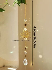 1 件波西米亚风太阳捕手挂饰 - 水晶棱镜彩虹制作器，手工制作的金链太阳和月亮装饰品，适用于窗户、花园或家居装饰、家居装饰、房间装饰、墙壁装饰 - 彩色 - 查看 7