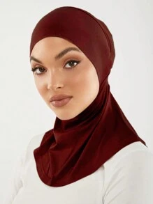 1 件女士莫代尔头巾纯色头巾 Abaya 配饰日常下帽柔软头巾，女士面纱 - A - 查看 7