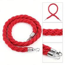 1.5M Twisted Queue Rope Barrier Post Stand Divider Crowd Control Stanchion For Clubs Hotel Bank Hospital (Red) - Red - View 4