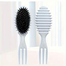 1pc Defining Curling Brush, Suitable For Curling Hair, Reducing Pulling, Shaping And Defining Curling Hair, Professional Makeup Brush For Men And Women - Multicolor - View 7