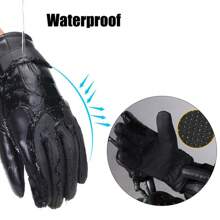 1pair Winter Warm Hand Warmers Full Fingers Thickened Fleece Gloves Waterproof Wind Proof Outdoor Motorcycle Cycling Thermal Gloves Leather Thickened Ski Gloves Touch Screen Gloves